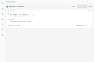 QuickBooks インポート